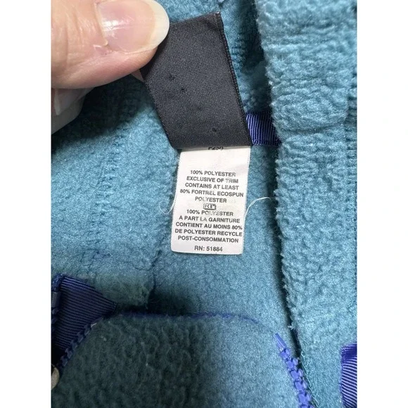 PATAGONIA VTG Synchilla 90's Blue Fleece Zip Bunting Snow Suit Infant S 0-12lbs